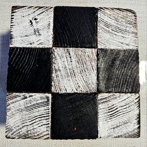 Elegant Checkered Wooden Coaster